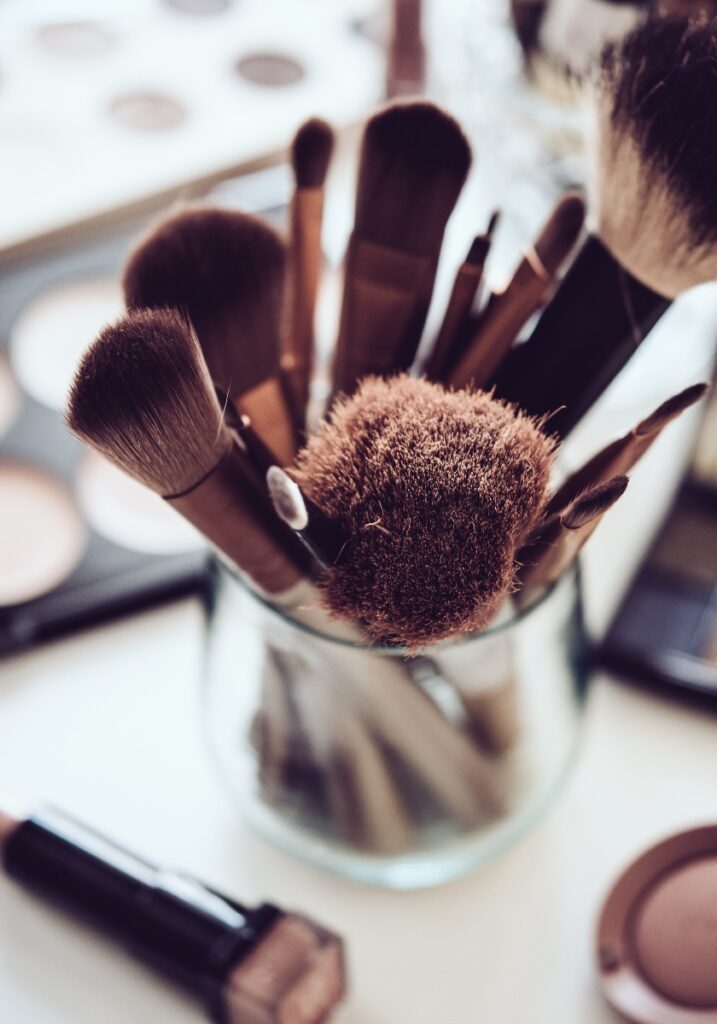 Professional makeup brushes and tools, make-up products set